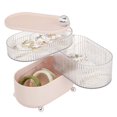 thumbnail image 1 of Fabrok Returable Plastic Jewelery Organizer, Earrings Rings Necklace Storage Bag with 3 floors, 1 of 5