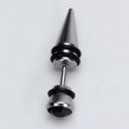 thumbnail image 3 of Mens Stainless Steel Earring Ear Stud Black  Plug Cool Fancy, 3 of 8