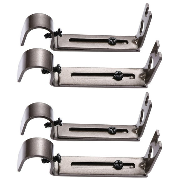 WORGEOUS 4 PCS 19.05mm Adjustable Curtain Rod Curtain Pole Holder Curtain Drapery Rod Brackets (Coffee)