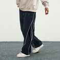 thumbnail image 4 of Men's Baggy Track Pants Y2K Streetwear Pants Drawstring Letter Pockets Casual Lounge Trousers Navy XL, 4 of 9