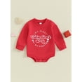thumbnail image 2 of Bagilaanoe Newborn Baby Girl Boys Valentine's Day Romper Sweatshirt Long Sleeve Bodysuits Letter Print Pullover 6M 9M 12M 18M Infant Casual Tee Tops, 2 of 9