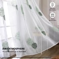 thumbnail image 6 of ZOPZO Sheer Window Curtains, Faux Linen Leaves Embroidered, Light Green/Dark Green, 52W x 63L Inch, Rod Pocket Drapes for Bedroom Living Room, 2 Panels, 6 of 6