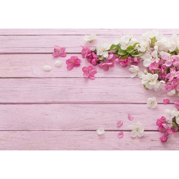 Laeacco Rustic Wood Flowers Photography Backdrop Floral Wooden Texture Board Floor Bridal Shower Newborn Portrait Backgrounds