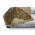 thumbnail image 3 of Animal Soft Flannel Fleece Blanket, Engraving Illustration of Detailed Hand Drawn Horse Head Retro Style Image, Cozy Plush for Indoor and Outdoor Use, 60" x 80", Brown and Sand Brown, by Ambesonne, 3 of 6