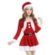 thumbnail image 5 of Conjunto de disfraz de Papá Noel para mujer, vestido de terciopelo, ropa elegante con capa de Papá Noel. L manga, 5 of 7