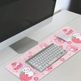 thumbnail image 3 of Kawaii Gaming Mouse Pad for Desk, Extended Large Cat Strawberry Milk Mouse Pad, Pink Mousepad XL, Cute Mouse Pad Anime, Long Big Mouse Mat, Kawaii Strawberry Decor Stuff Accessories, 31.5 X 11.8 Inch, 3 of 5