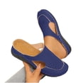 thumbnail image 7 of Miluxas Women's Breathable Hollow Cutout Wedge Slide Mules, Backless Slip On Platform Orthopedic Walking Clogs, Non Slip Soft Leather Casual Shoes Blue 7.5(40), 7 of 7