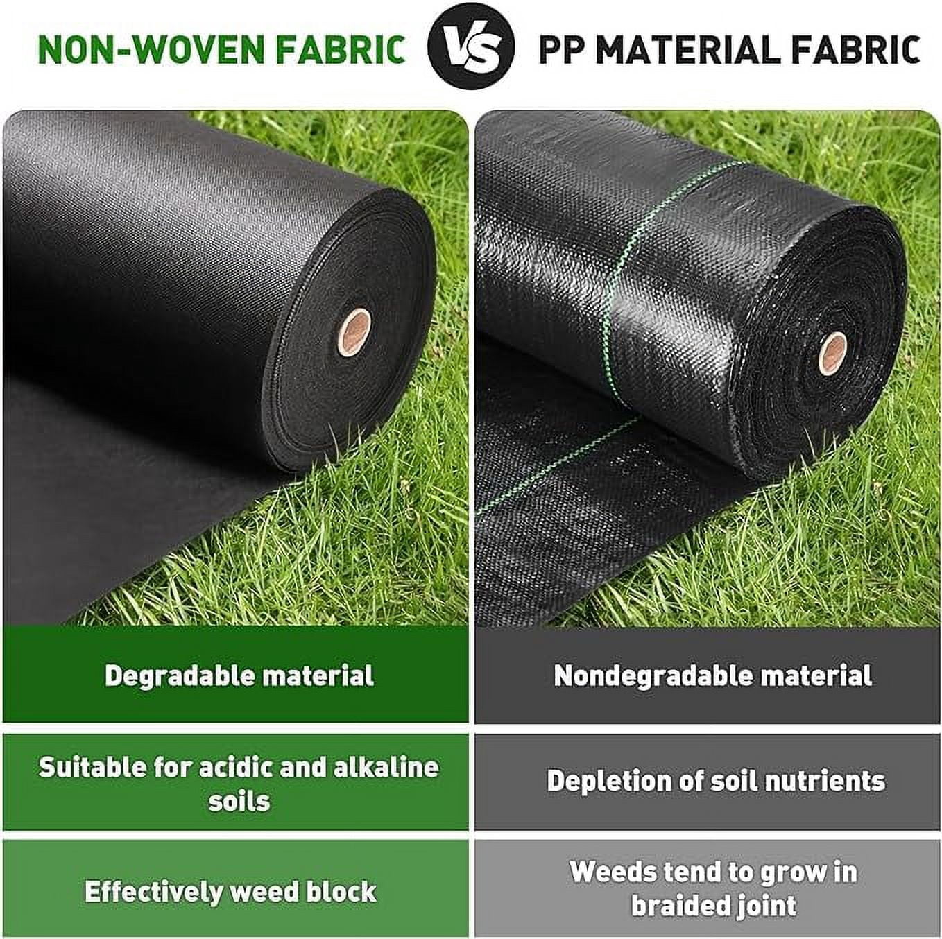Bonison Premium Garden Weed Barrier Landscape Fabric with Free Landscape Staples, 3ft X 50ft