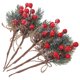 thumbnail image 2 of piezas de ramas de pino escarchadas navideñas, bayas rojas y decoración floral., 2 of 6