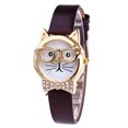 thumbnail image 1 of HEVIRGO Mignon Visage de Chat Cadran Rond Similicuir Femmes Analogique Montre-Bracelet à Quartz, 1 of 10