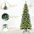 thumbnail image 2 of Patiojoy 6ft Pre-lit Artificial Christmas Tree Slim Artificial Xmas Tree w/ 300 Replaceable LED Lights & 618 Branch Tips, 2 of 10