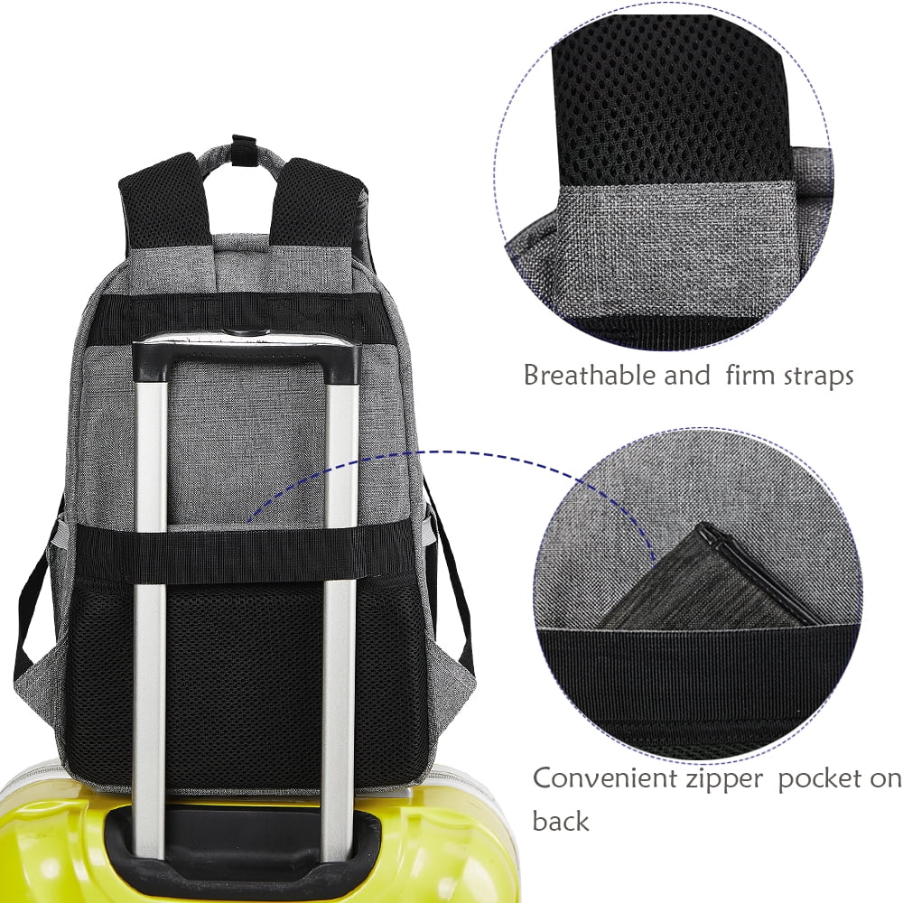 Diaper Bag Breast Pump Backpack - Double Layer for Mother with Insulation Bag Grey
