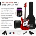 thumbnail image 4 of Best Choice Products 39in Full Size Beginner Electric Guitar Kit with Case, Strap, Amp, Whammy Bar - Cherry Red, 4 of 8