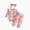 H233-Pink, variant on masbird Newborn Baby Girl Outfits Rib Knit Ruffle Romper with Pants and Headband Set 3Pcs Fall Winter Clothes 0 3 6 12 18 24 Months,Pink,0-3 M