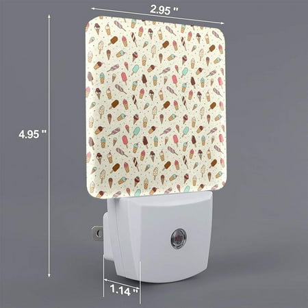 

Ice Cream Beige Night Light Plug In Printed Led Night Light For Kids Baby N