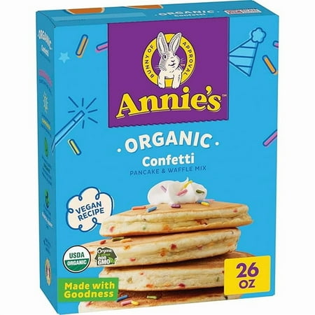 1 x Annie's Organic Pancake and Waffle Mix, Confetti, Vegan Recipe, 26 oz