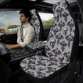 thumbnail image 2 of Xixirimido Car Seat Cover Set of 5 Pieces Front Seat Covers with Matching Seat Belt and Center Console Covers PU Leather Fits Most Vehicles, Halloween Gothic Skull Bats, 2 of 8