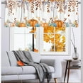 thumbnail image 4 of Fall Kitchen Decor Curtains Valance Rod Pocket Small Window Decorations, Orange Maple Leaf Pumpkin Curtain Valance for Living Room Bedroom, Fall Thanksgiving Decorations for Home Valances 54x18 inch, 4 of 6