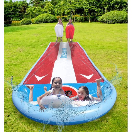 Terra 6.2  Extra Wide  21  Extra Long Triple Lane Slip Splash and Slide (XL) with 3 Bodyboards  Lawn Water Slide  Heavy Duty w/ Crash Pad for Kids and Adults w/ Sprinklers  for Backyard Use