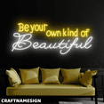 thumbnail image 2 of Craftnamesign Be Your Own Kind Of Beautiful Neon Sign, Beautiful Spa Wall Decor, 2 of 4