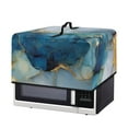 thumbnail image 7 of TSOVTHRID Blue Golden Marble Texture Print Microwave Oven Cover Dustproof Microwave Oven Cloth Cover Heat-Resistant Small Appliance Covers Case Protection Protector, 20.9"W x 15.7"D x 12.4"H, L, 7 of 7