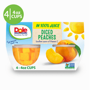 Dole Fruit Bowls Diced Peaches in 100% Fruit Juice, 4 oz (4 Cups)