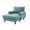 Green, variant on Modern Chenille Fabric Chaise Lounge Recliner Single Sofa Living Room Bedroom Rest Chair Wooden Sofa Legs with Comfortable Backrest and Armrests Side Pockets for Storage, Suitable for Office (Yellow)