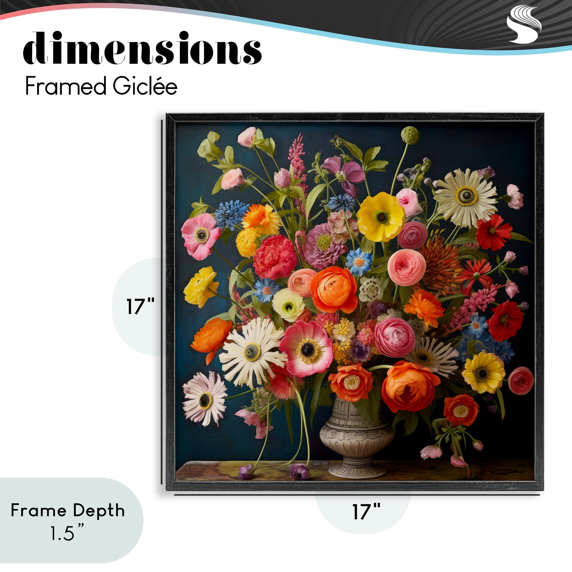 Stupell Industries Harmonious Garden Bouquet Black Framed Giclee Art, design by Lazar Studio