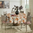 thumbnail image 6 of Fall Tablecloth 60x60 Inch Round, Thanksgiving Autumn Harvest Watercolor Orange Pumpkin Pink Flower Table Cover for Party Picnic Dinner Decor, 6 of 6