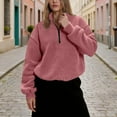 thumbnail image 6 of Stamzod Winter Fleece Quarter Zip Women Sweatshirt Long Sleeve Pullover Tops Casual Warm Sweatshirts for Women 2025 Pink XL, 6 of 8