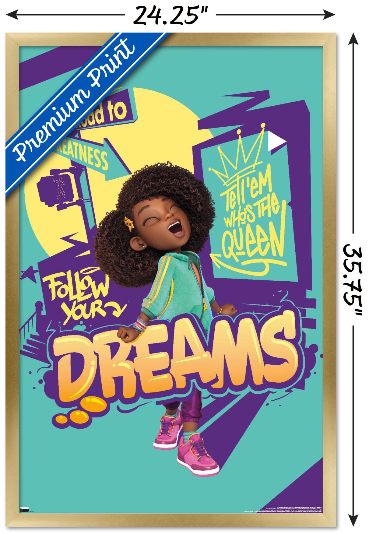 Karma's World - Follow Your Dreams Wall Poster, 22.375" x 34", Framed