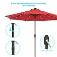 thumbnail image 6 of CHYVARY 9ft LED Patio Umbrella Round Market Outside Table Umbrella for Deck, Poolside and Patio, Red, 6 of 9