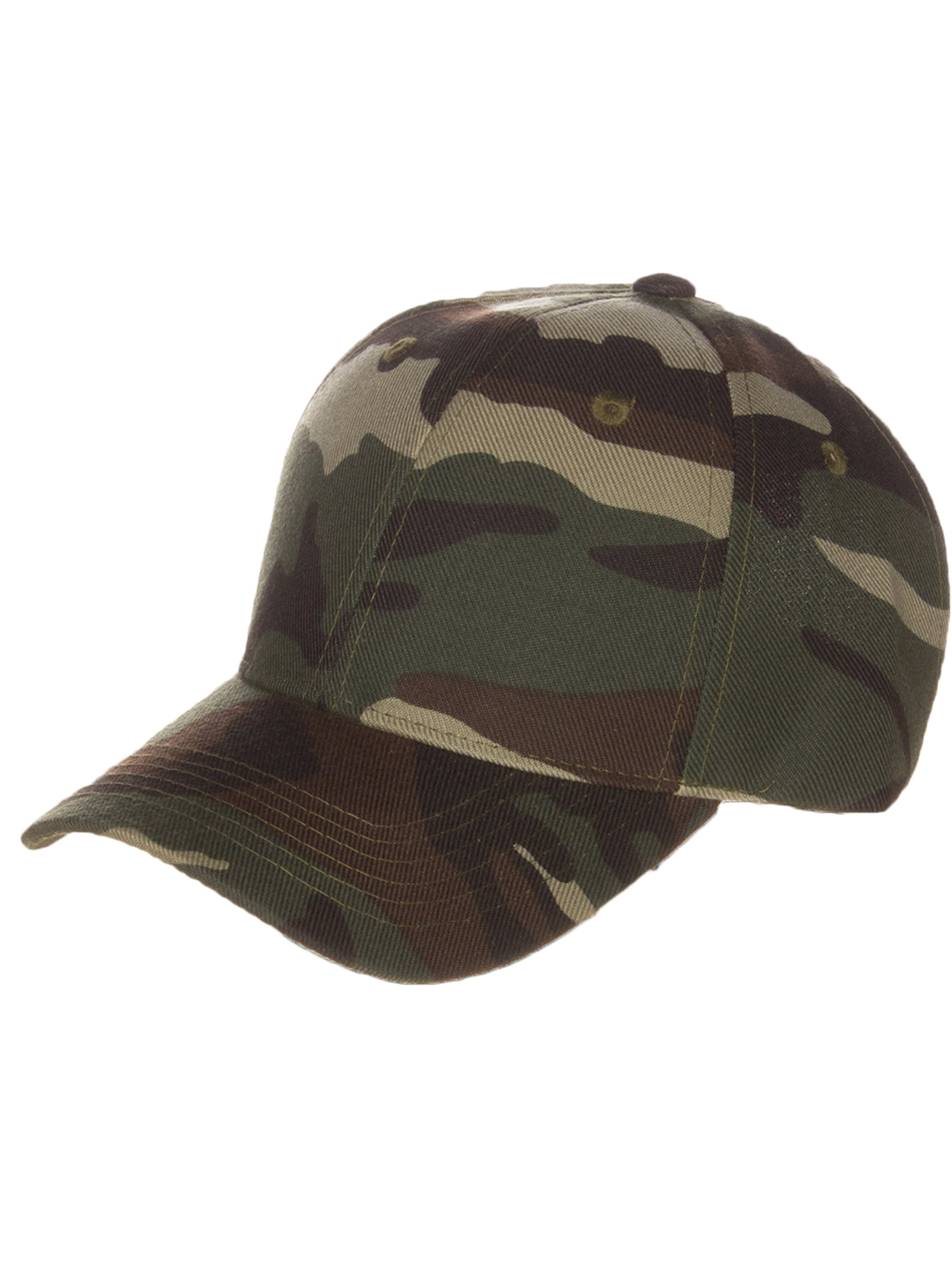D&I Basic Baseball Cap Adjustable Closure Curved Visor Hat-3P Black Camo Olive
