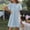 Sky Blue, variant on Lilgiuy Summer Sales Fashion Women Casual Loose Solid Mesh Turtleneck Short Sleeve Long Dress