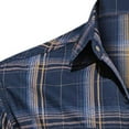 thumbnail image 4 of ALLLIST Short Sleeve Mens Shirts Big And Tall Cotton with Pockets Button Down Shirts Plaid Casual Blue Men's Clothing, 4 of 5