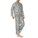 thumbnail image 2 of Fotbe Silver Glitter Pijama de Hombre con Estampado de Manga Larga, Conjunto de 2 Piezas, Ropa de Dormir Suave y Cómoda con Bolsillos-XX-Large, 2 of 7