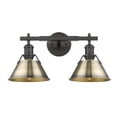 thumbnail image 2 of Orwell 2-Light Vanity Light in Matte Black with Aged Brass, 2 of 3