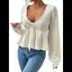 thumbnail image 2 of Suéter Adelgazante de Larga para Mujer, Informal, con Cuello en V, de Punto L, 2 of 10