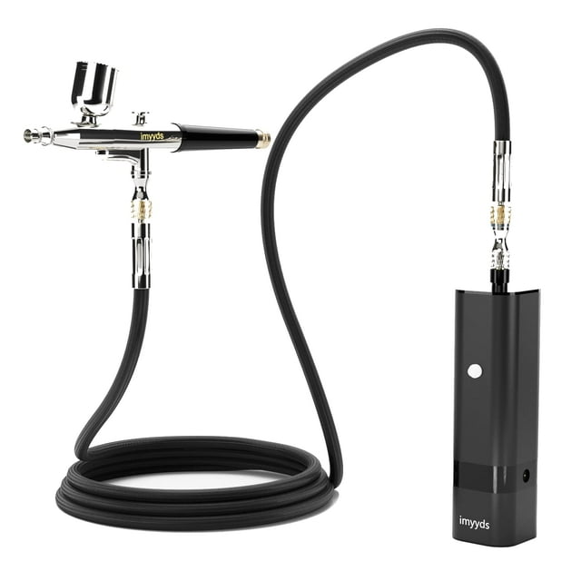 imyyds Airbrush Kit with Compressor, 32PSI High Pressure Cordless Airbrush Gun, Portable Dual Action Airbrush Compressor Set, Handheld Mini Rechargeable Air Brushes for Painting, Model, Nail, Makeup