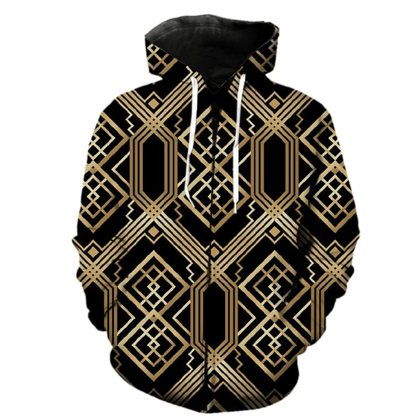 Sudadera con capucha y cremallera para hombre, con estampado geométrico abstracto, de gran tamaño y divertida, de manga larga, con estampado 3D, ideal para ir de calle, gran oferta 2024