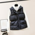 thumbnail image 6 of Htigea Womens Puffer Vest Solid Sleeveless Zip Up Stand Collar Jacket Lightweight Jackets Fall Winter Warm Coats with Pockets Black M, 6 of 7