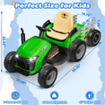 thumbnail image 5 of TOKTOO 24V Powered Ride on Tractor Max 4.3Mph w/ EVA Tires, Tippable Trailer, Remote Control, Tractor Ride on Toy for Kids- Green, 5 of 6