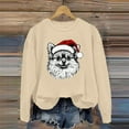 thumbnail image 4 of Tiweut Women's Sweatshirts Christmas Cozy Dogs Graphic Crewneck Pullover Long Sleeve Soft Loose Fit Holiday Pullover Blouses,B-Beige,L, 4 of 5