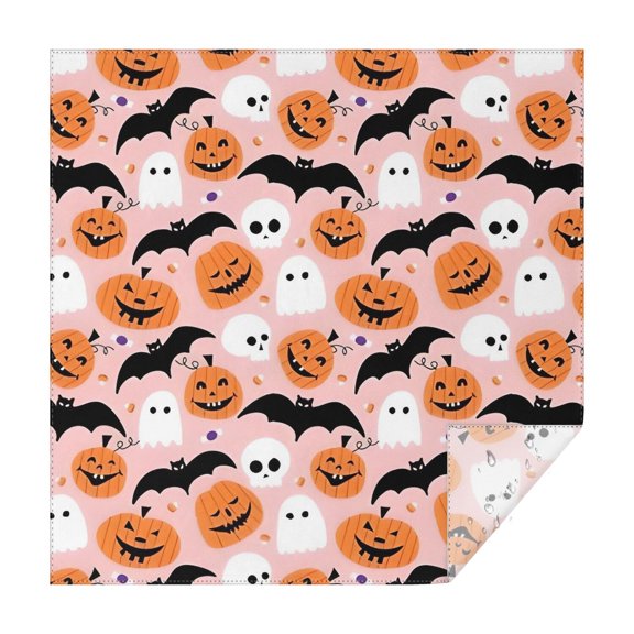 Halloween Pumpkins Ghosts Skulls and Bats Square Tablecloth,Waterproof Square Table Cover,Wipeable Spillproof Washable Table Cover for Home Kitchen Party Decor 42"X42"(107x107cm)
