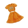 thumbnail image 3 of Mialoley Little Girls Round Neck Sequin Decor Tops + Mesh Layer Shorts Skirts, 3 of 7