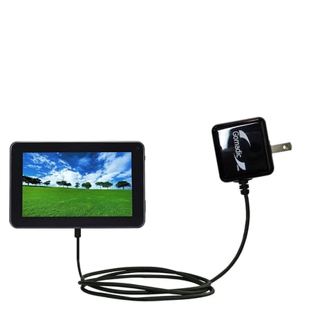 Gomadic Intelligent Compact AC Home Wall Charger suitable for the Double Power D7020 D7015 7 inch tablet - High output power with a convenient, foldab