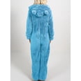 thumbnail image 2 of KelaJuan Women Thick Plush Sleeping Romper with Bear Ear Hat, Long Sleeve Zipper Hooded Jumpsuit for Autumn, Winter, 2 of 6