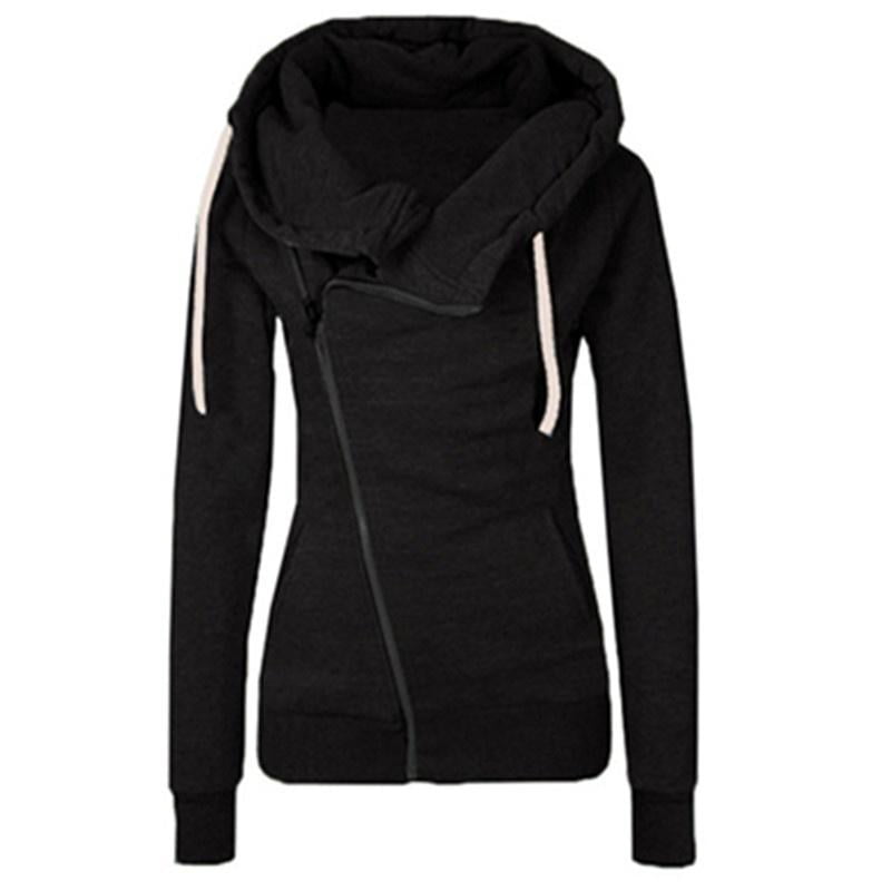 Vista Womens Sports Hooded Pullover Sweatshirt Side Zip Cardigan Coat Top, Women's, Size: Medium, Black