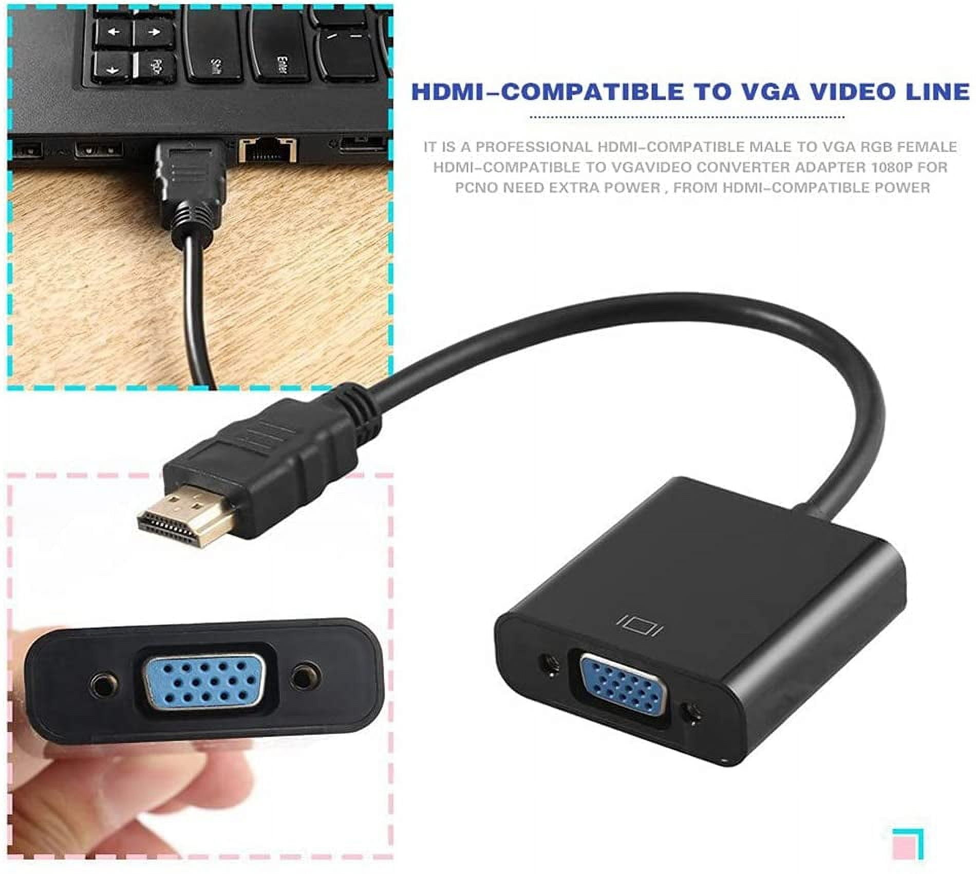 HDMI to VGA Adapter,Gold Plated HDMI to VGA Adapter Converter with Full HD 1080P,External Video Card Multi-Monitor Adapter for Desktop,Monitor,Projector  Black
