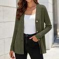 thumbnail image 2 of Oiangi Women's Cardigan Sweaters Long Sleeve Button Down Knit Cardigan Open Front Jumper Tops for Winter Warmth Green 2XL, 2 of 7